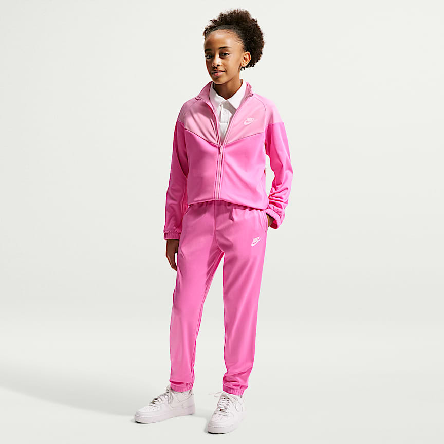 NIKEピンク セットアップ Nike Sportswear Big Kids' Woven V-Neck Long-Sleeve Top. Nike.com
